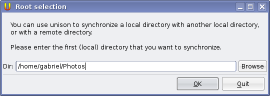 elige un directorio local