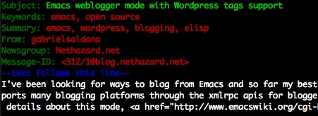 wordpress tags with weblogger.el mode